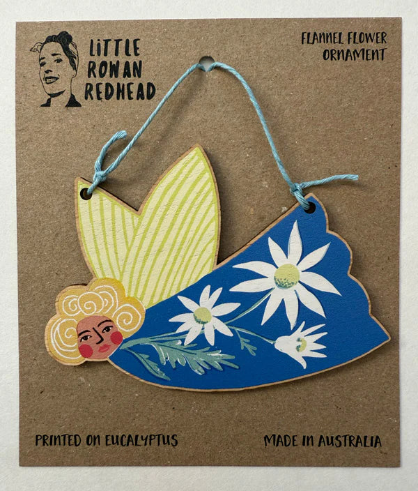 Little Rowan Red Head Wooden Christmas Ornament - Flannel Flower