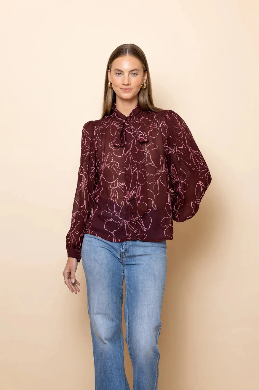 Magnolia Tie Neck Blouse - Frock Me Out