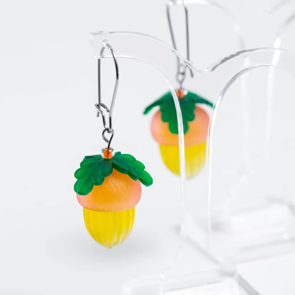 Claire Ishino Lucky Golden Acorn Earrings
