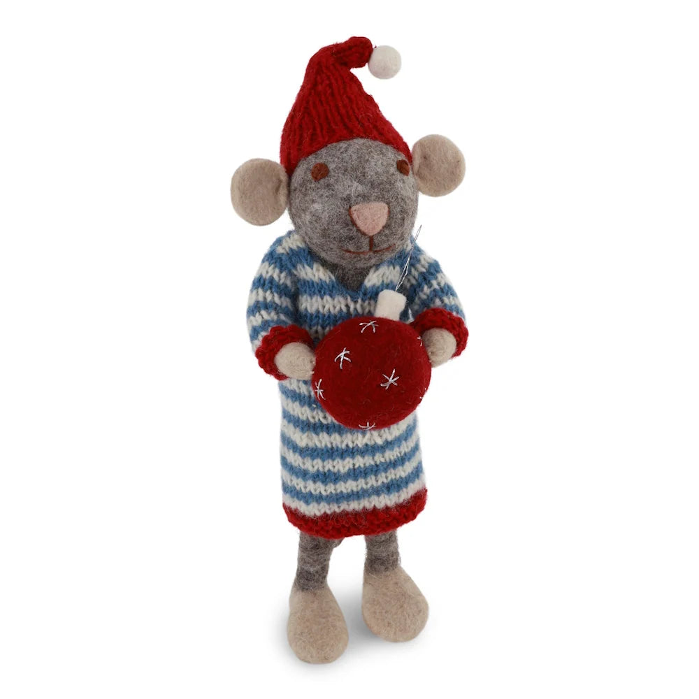 Gry & Sif Felt Mouse with Bauble