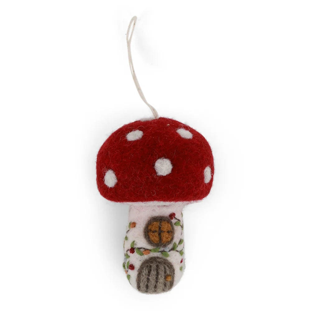 Gry & Sif Felted Mushroom Ornament