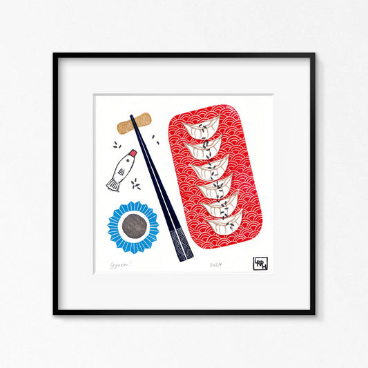 Little Rowan Red Head -Gyoza Linoprint