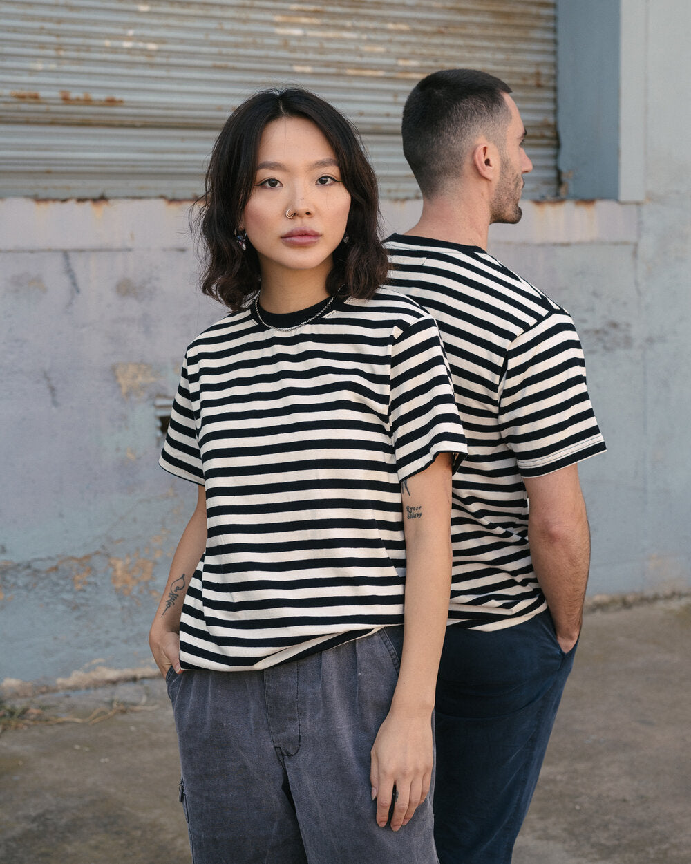 Hemp Clothing Boxy Tee / Stripe