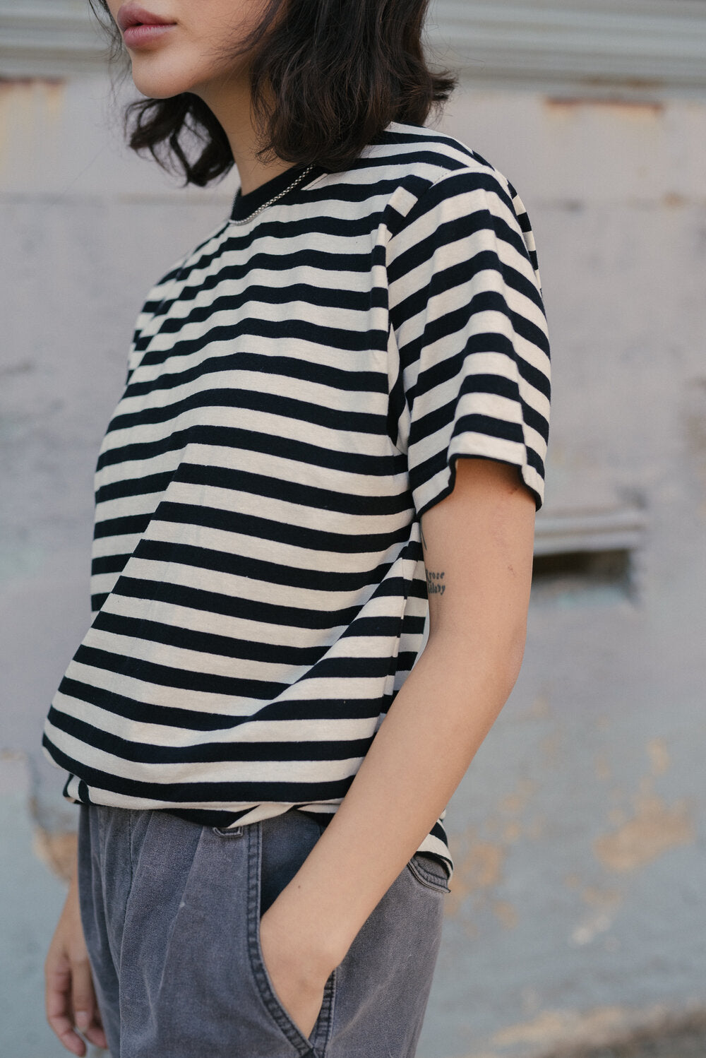 Hemp Clothing Boxy Tee / Stripe
