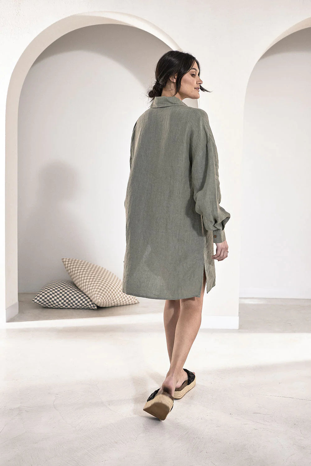 Eadie Linen Shift Dress - Pistachio