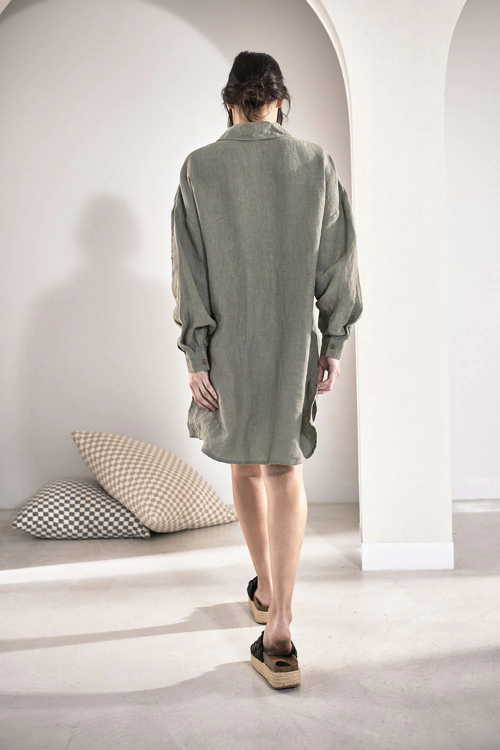 Eadie Linen Shift Dress - Pistachio