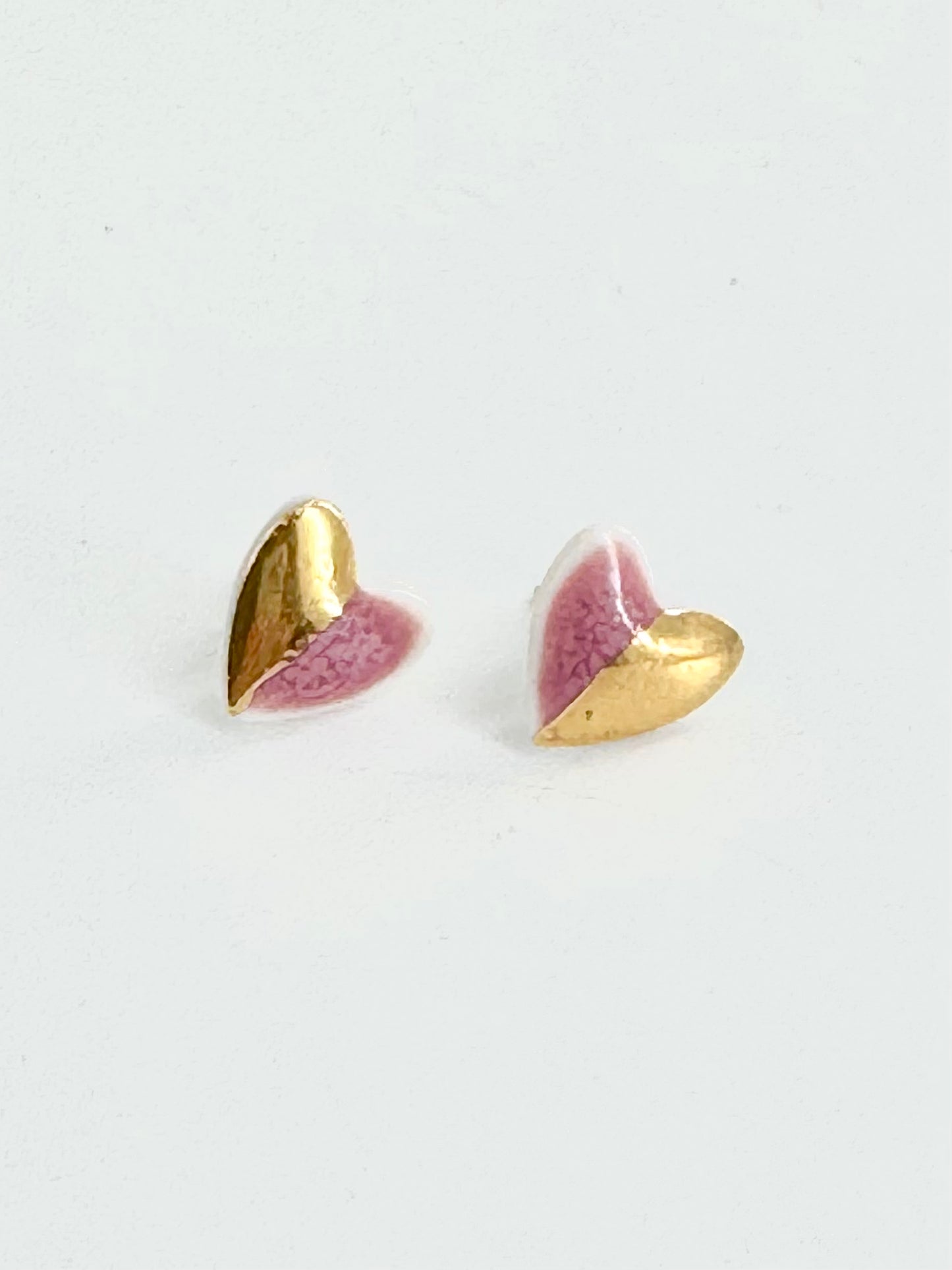 Pink and Gold - Stud Earrings