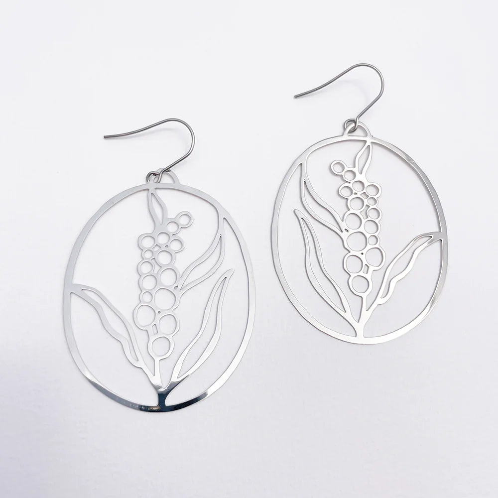 Denz Wattle silver earrings