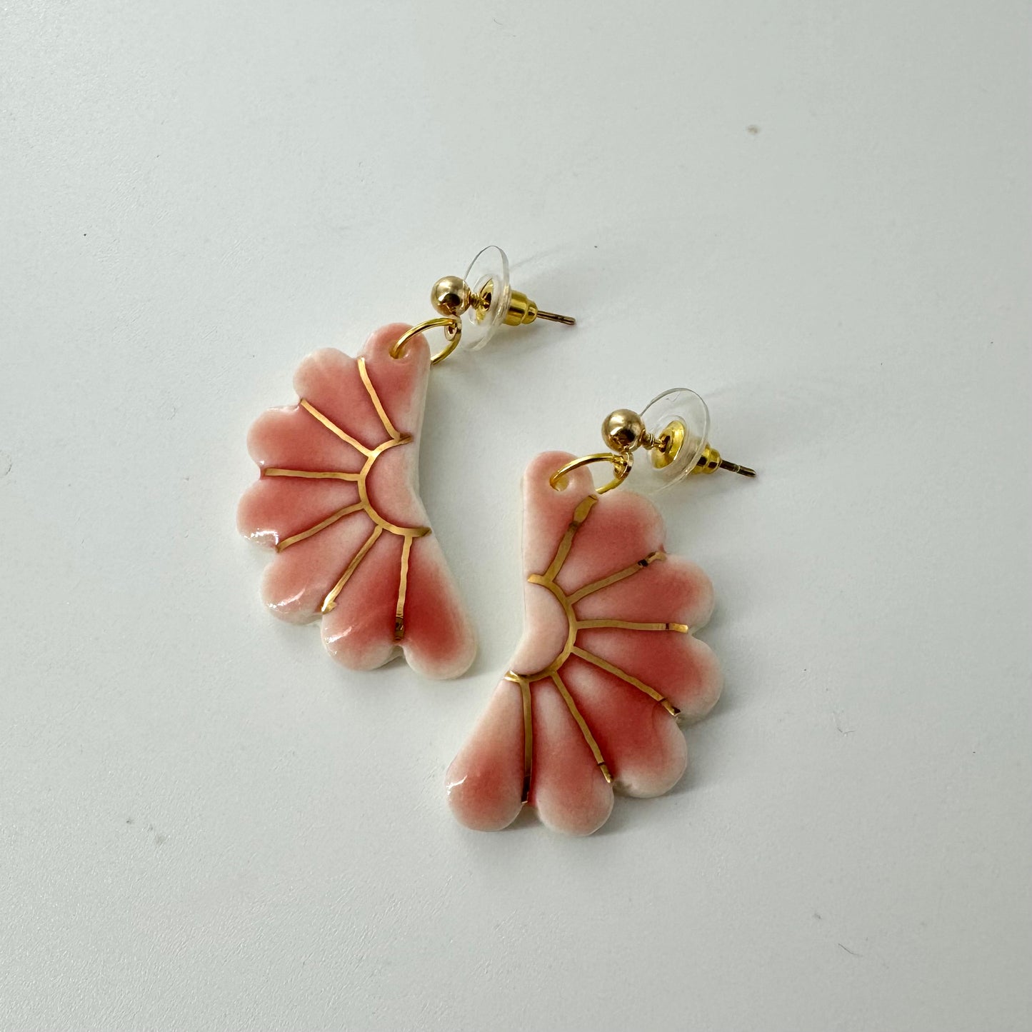 Pink Daisy Porcelain Earrings