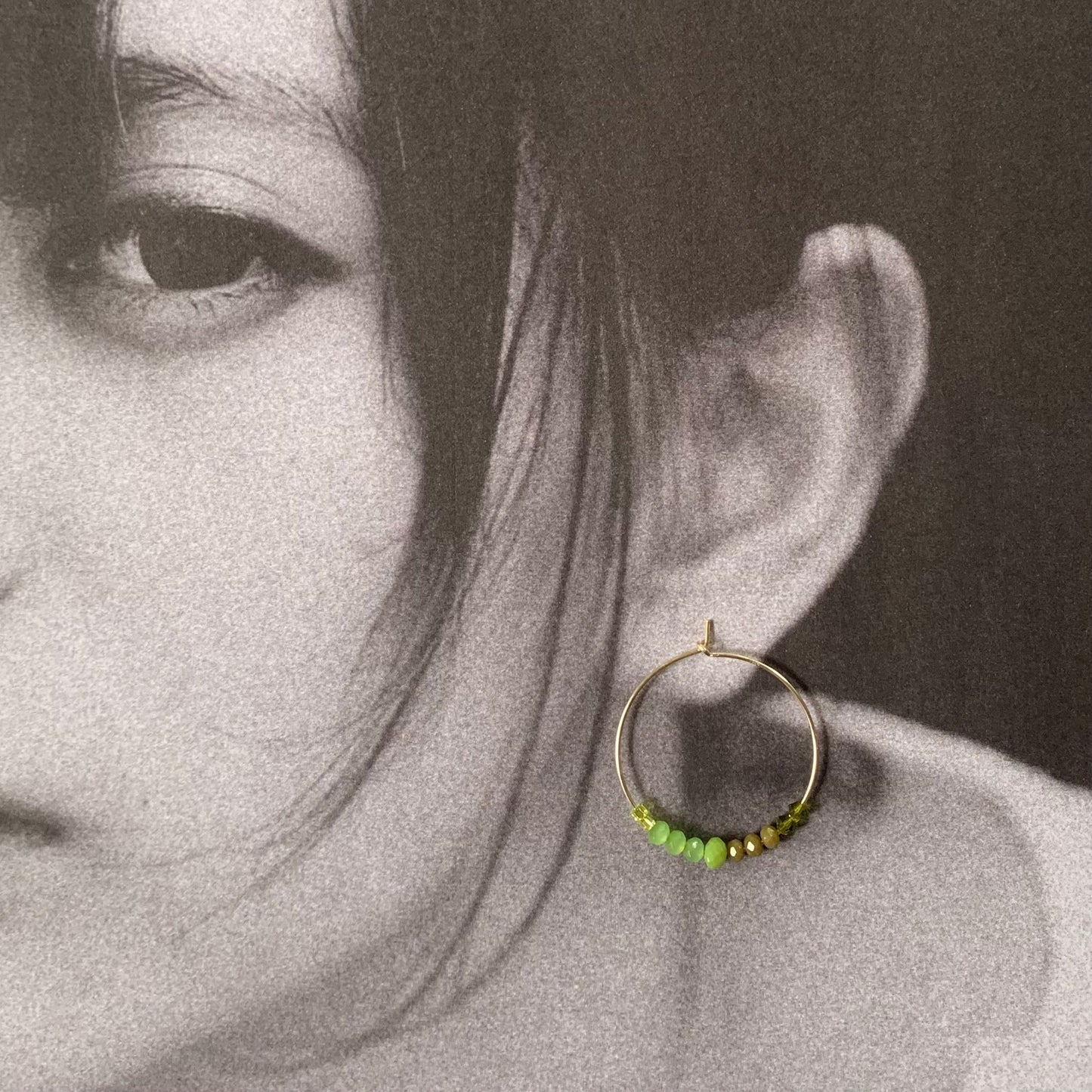 Linda Marek Green Hoop Earring