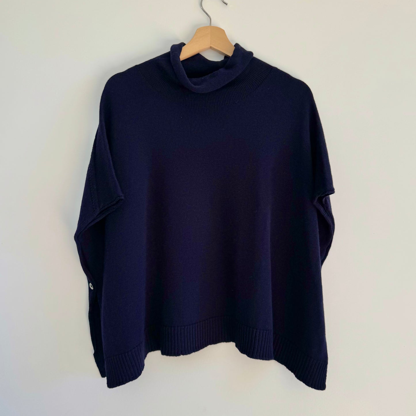 Australian Merino Wool Button Poncho