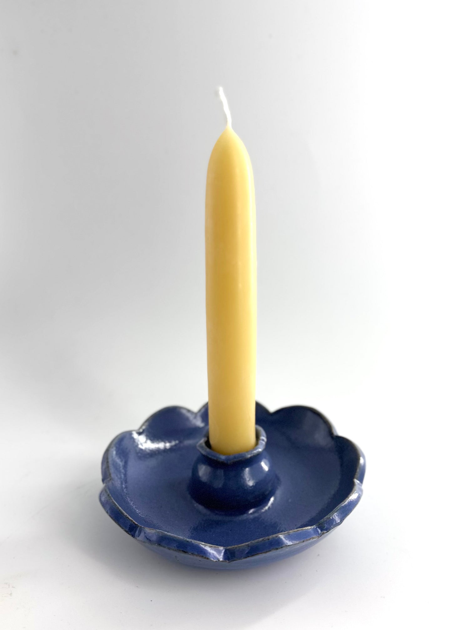 Australian made ceramic flower candleholder - Blue