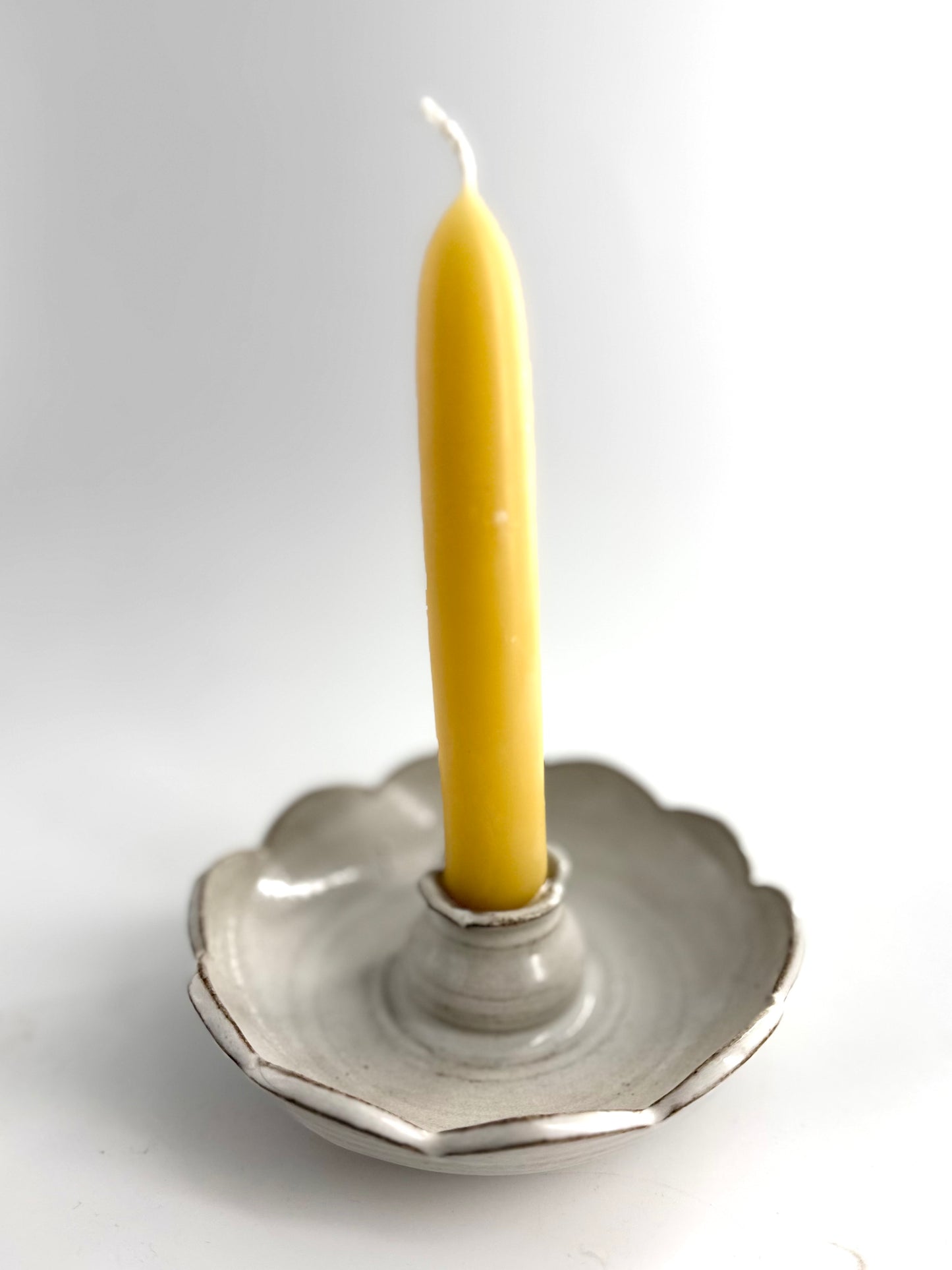Australian made ceramic candleholder - White