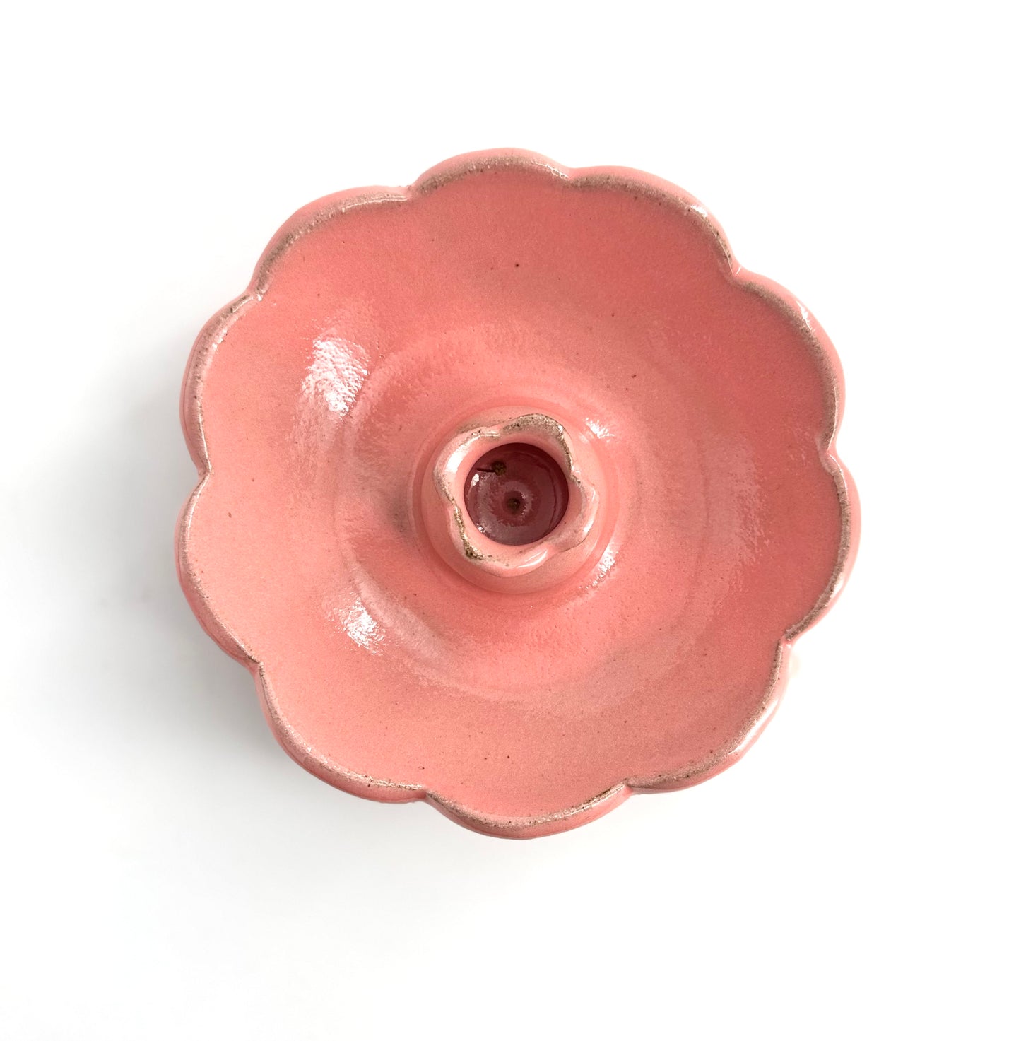 Australian made ceramic flower candleholder - Pink
