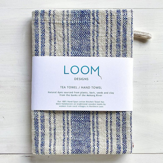 Loom Indigo Stripe Cotton Tea Towel