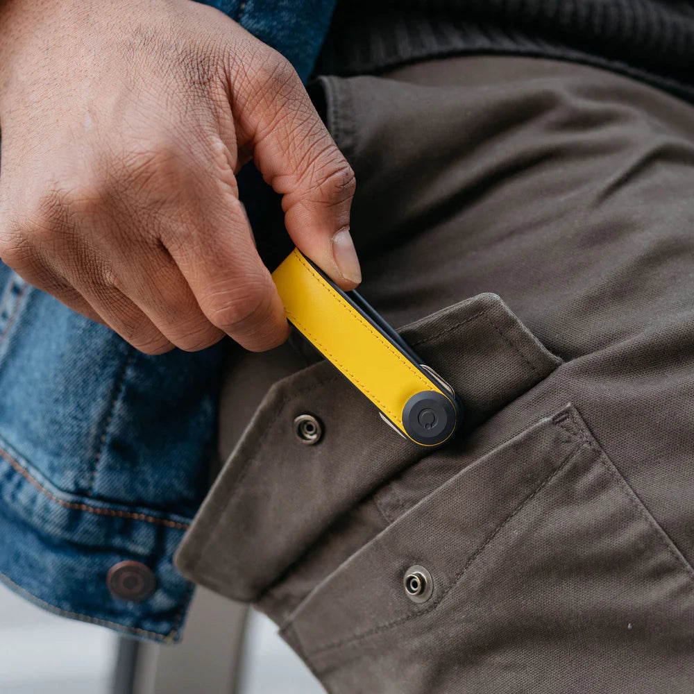 Orbitkey Hybrid Leather Key Organiser - Solar Yellow