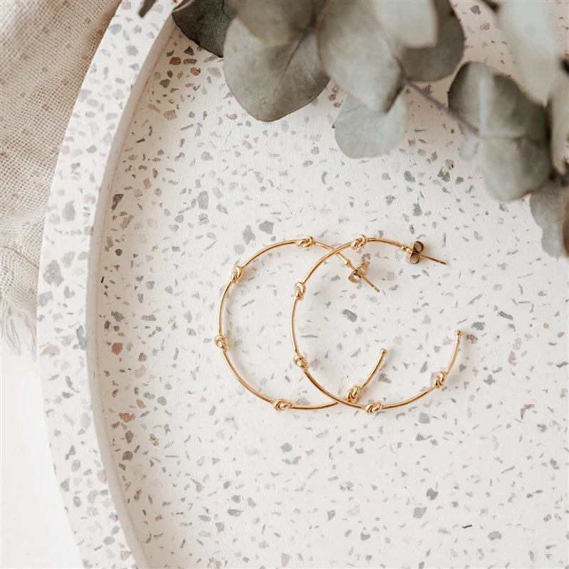 Knot Hoops - Gold