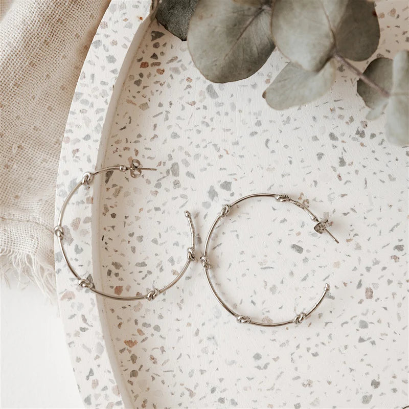Knot Hoops - Silver