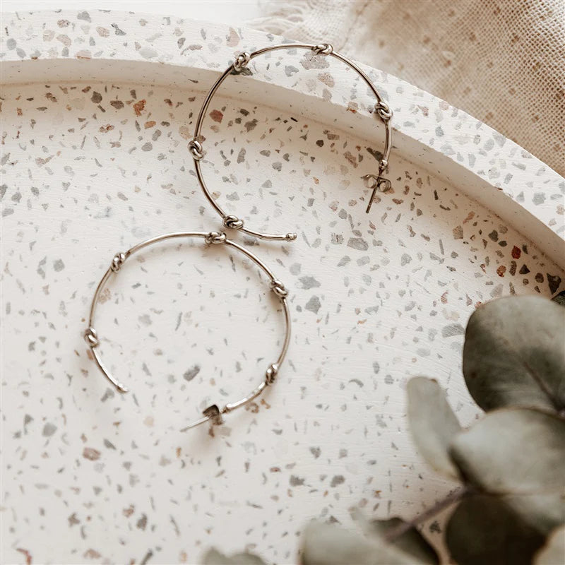 Knot Hoops - Silver