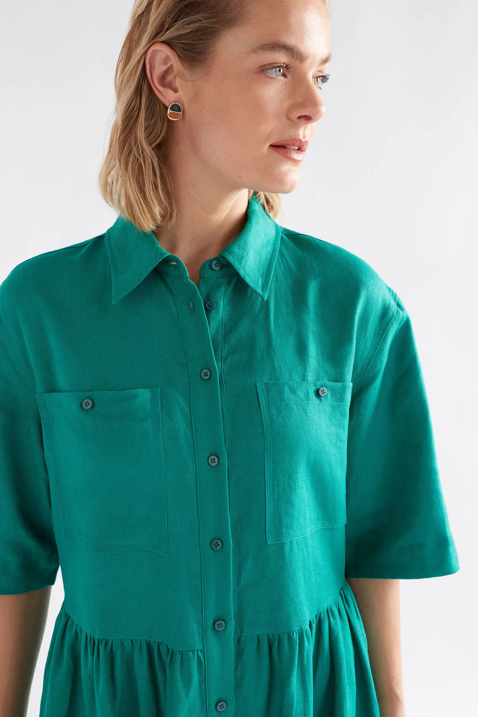 Elk Llinen Light Dress - Deep Teal