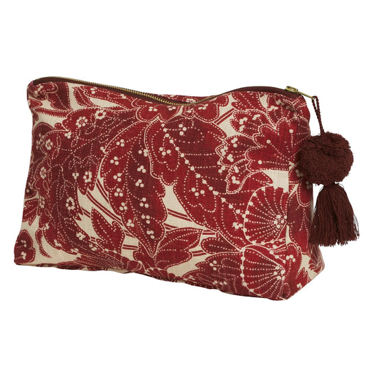 Sage x Clare - Lucia Cosmetic Bag in Crimson