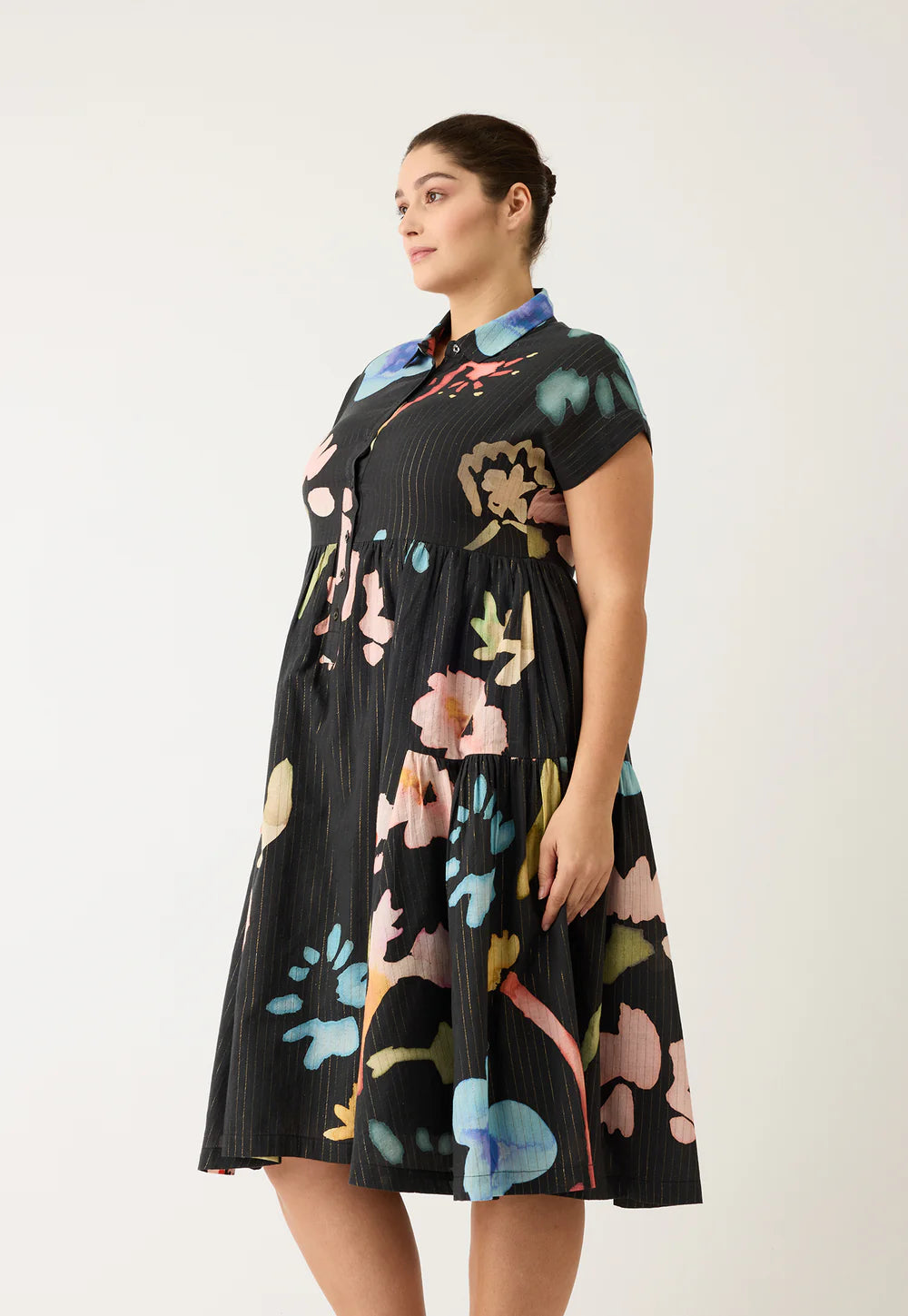 Nancybird Maja Dress - Watercolour Charcoal