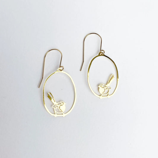 Denz Mini Fairy Wren Dangles - Gold
