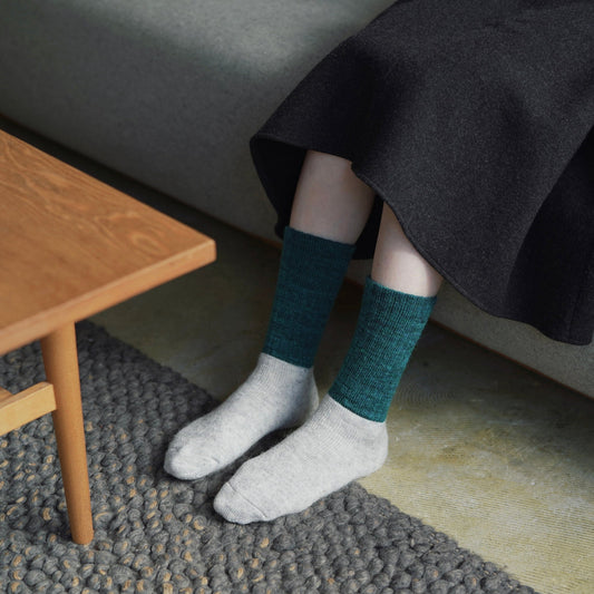 Nishiguchi Kutsushita Mohair Socks - Teal