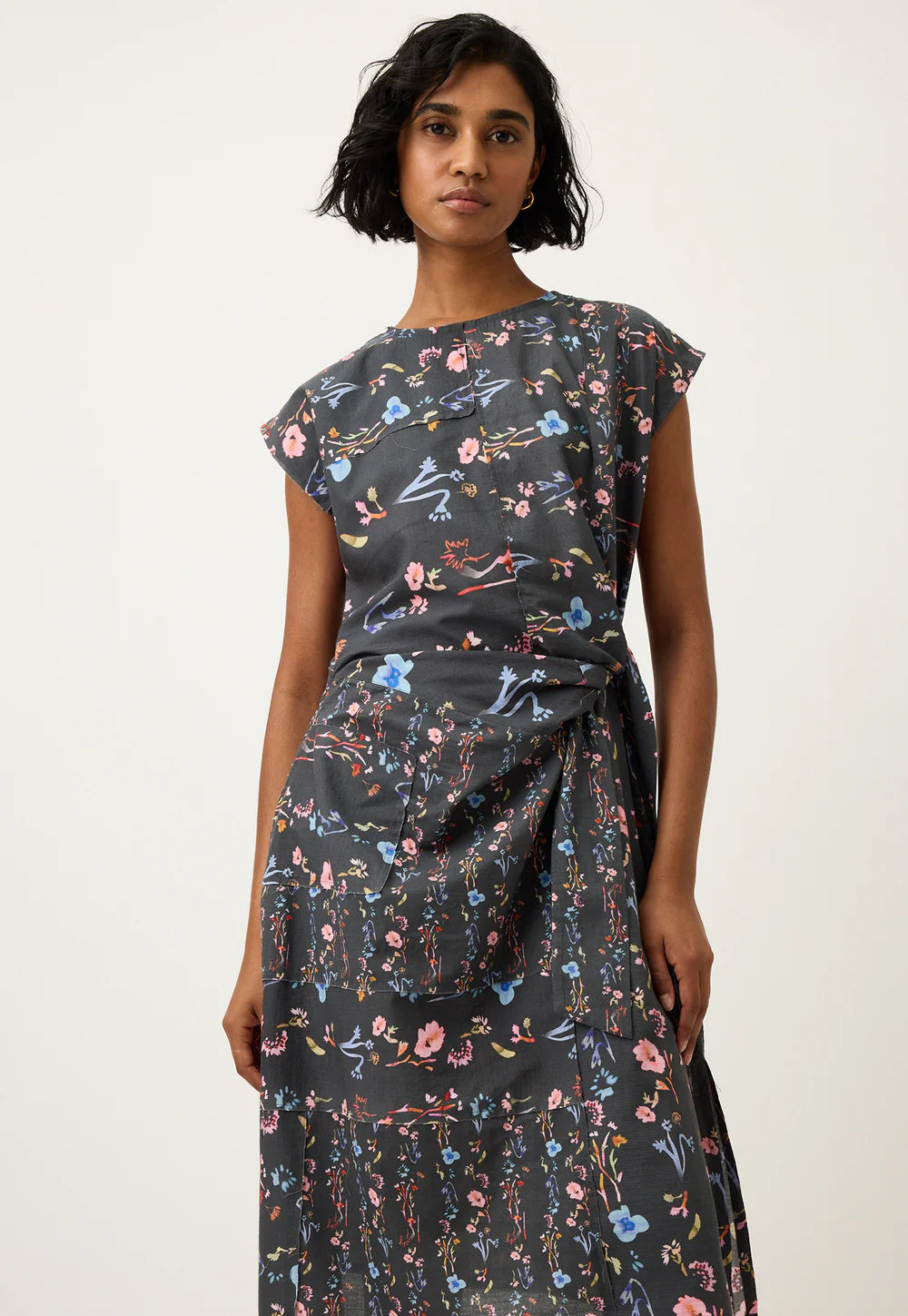 Nancybird Casey Dress - Watercolour Charcoal