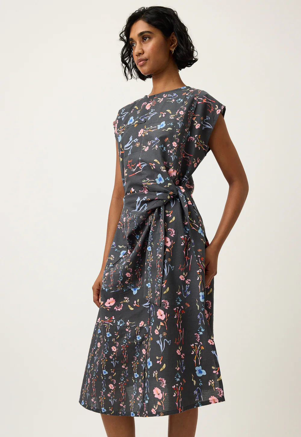 Nancybird Casey Dress - Watercolour Charcoal