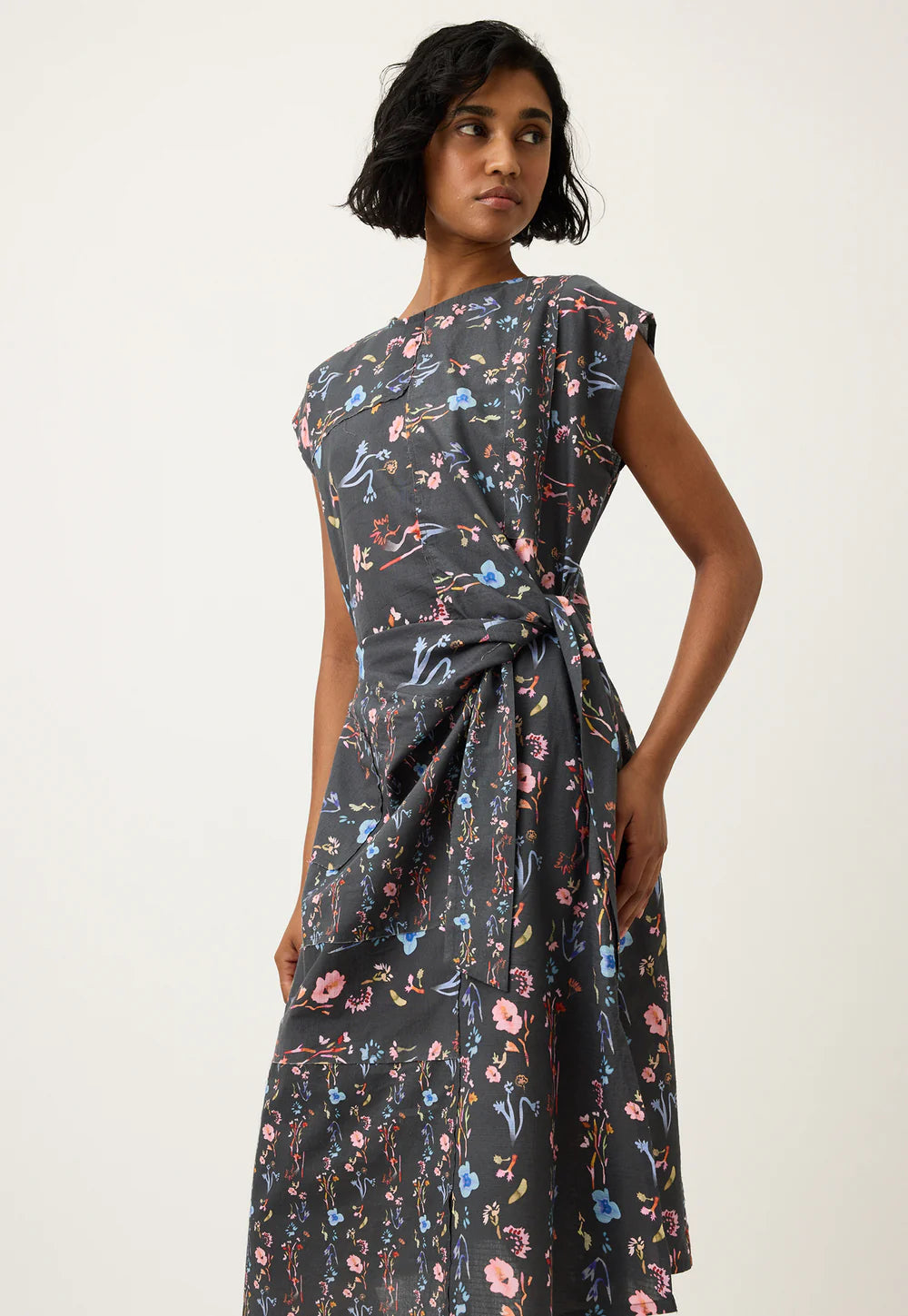 Nancybird Casey Dress - Watercolour Charcoal