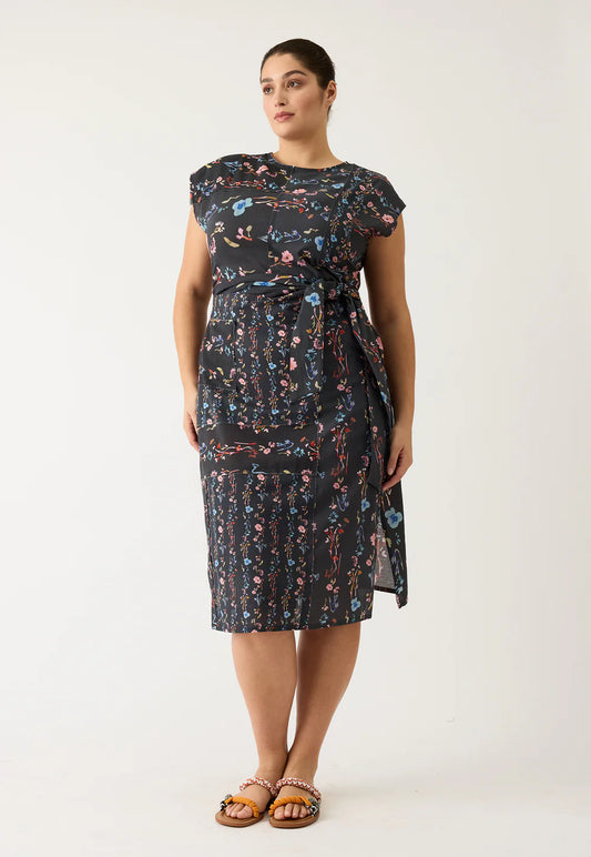 Nancybird Casey Dress - Watercolour Charcoal