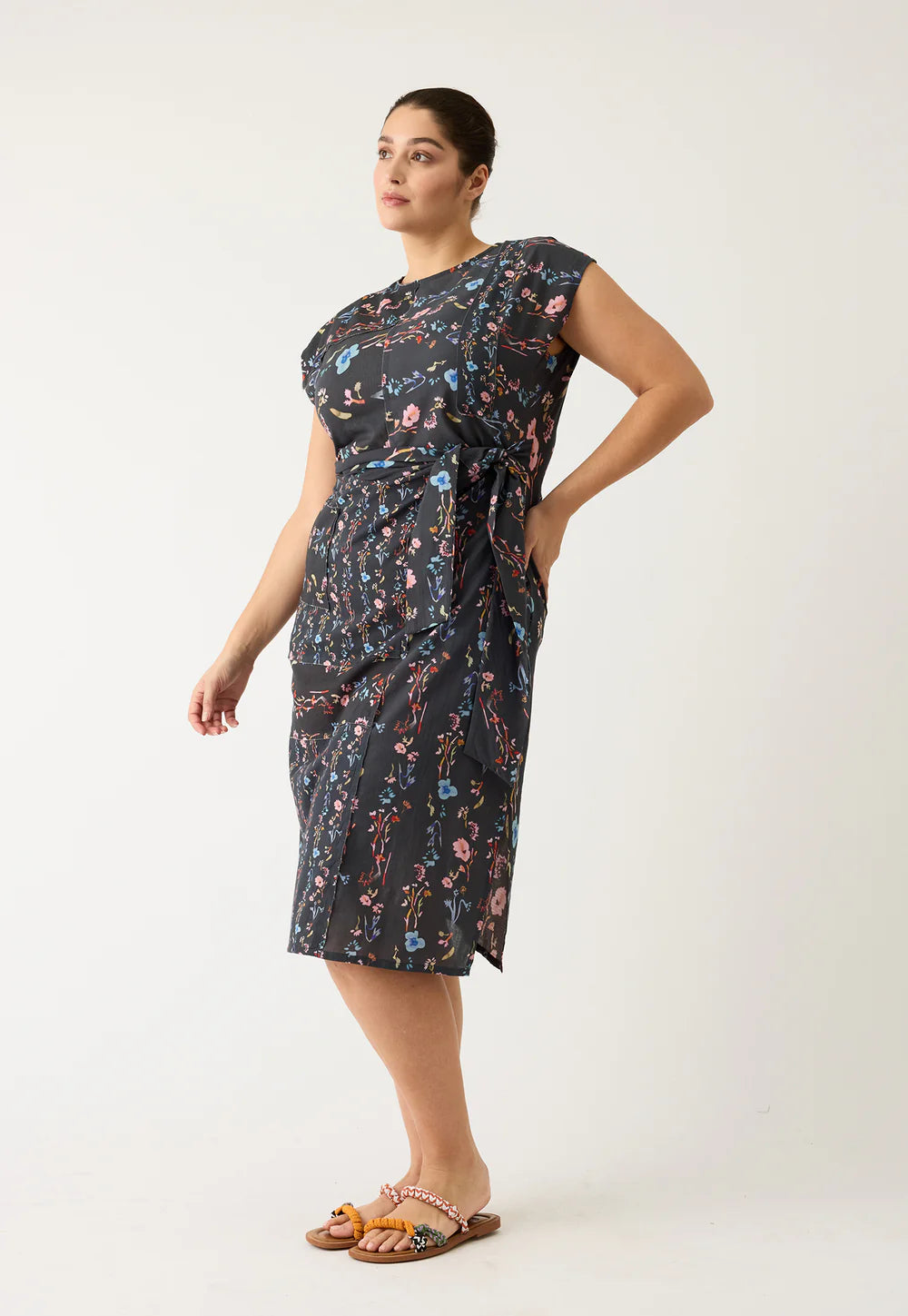 Nancybird Casey Dress - Watercolour Charcoal