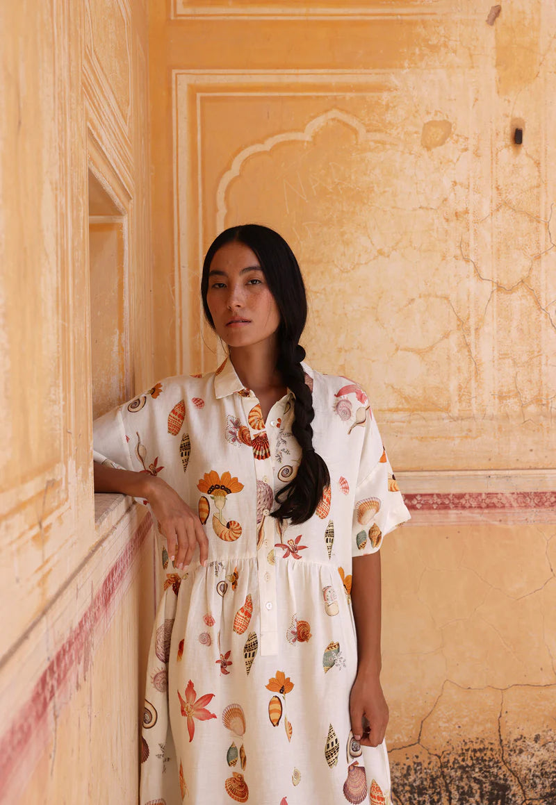 Nancybird Luma Shirt Dress - Cream Shell