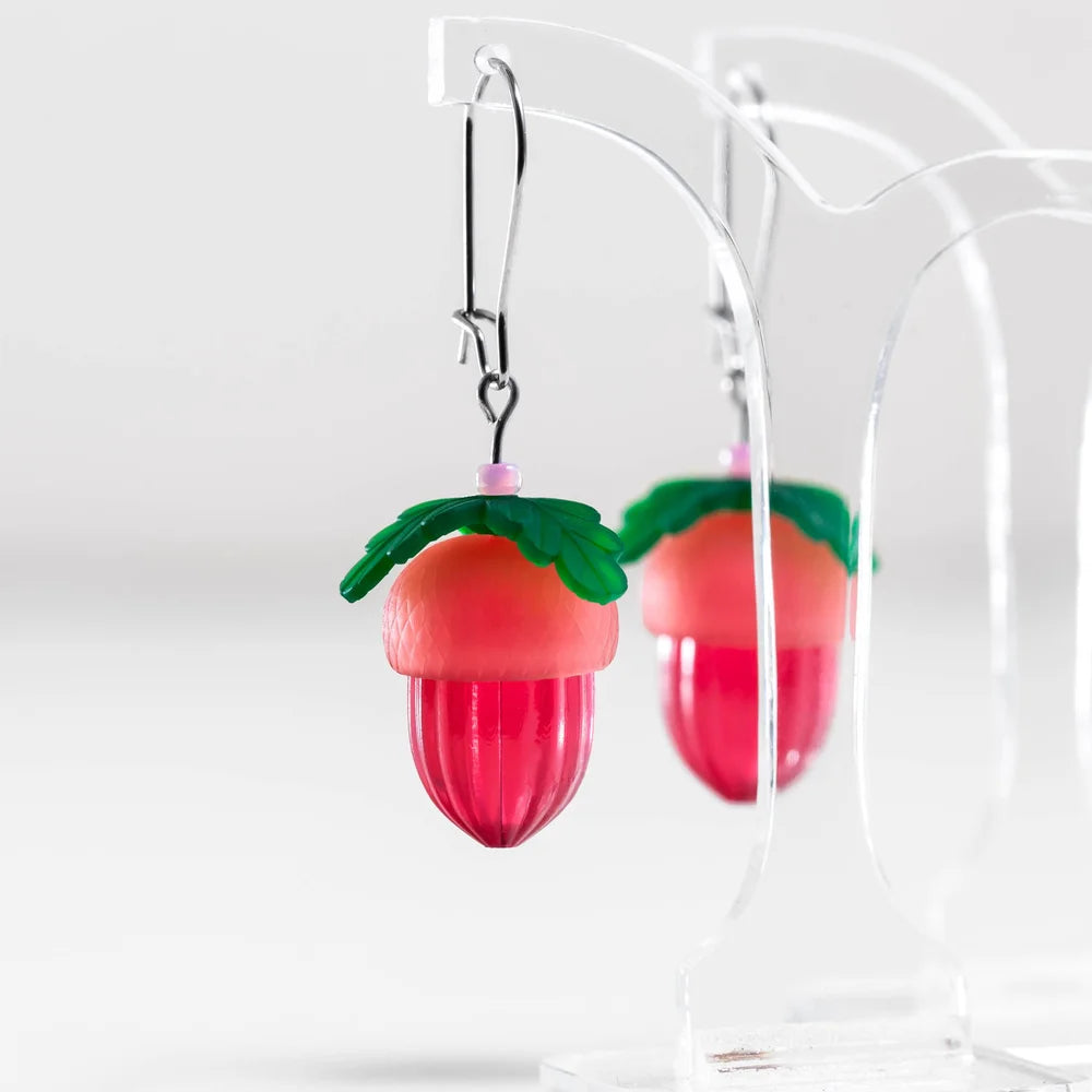 Claire Ishino Lucky Peach Pink Acorn Earrings