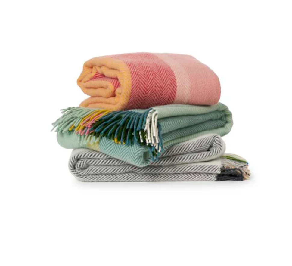 Klippan Birka Wool Block Blanket - Meadow