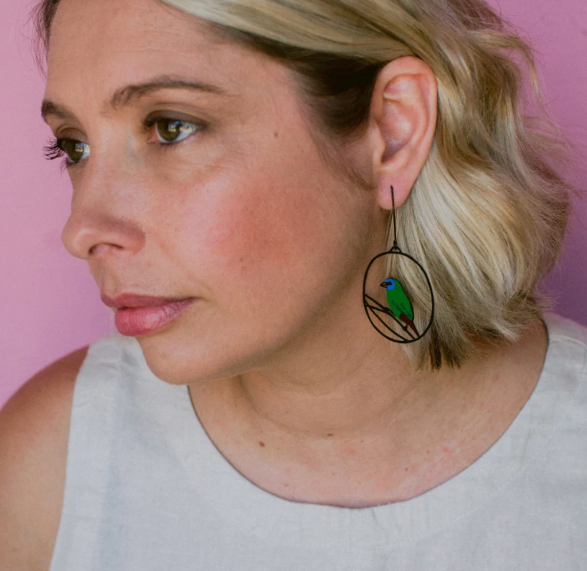 Denz Blue Faced Parrot Earrings