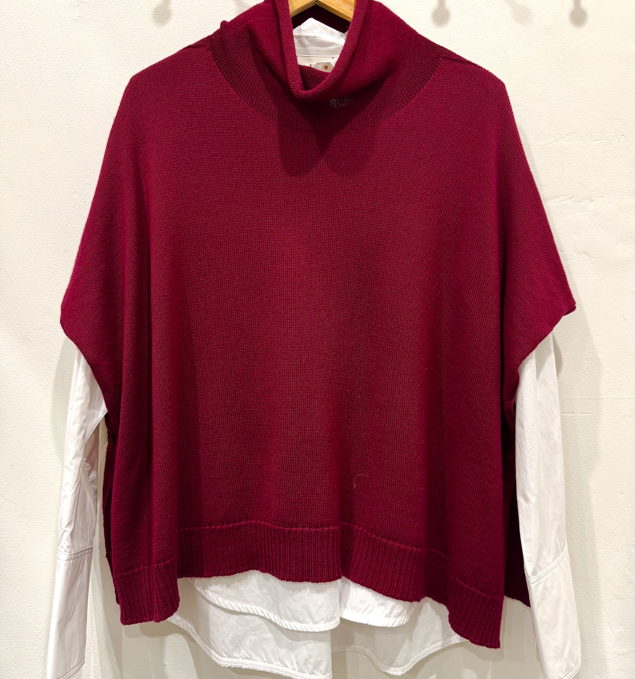 Australian Merino Wool Button Poncho