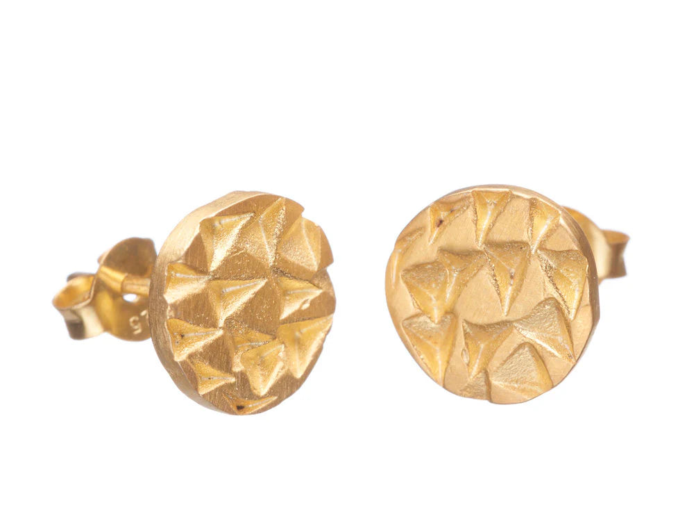 Shabana Jacobson Textured Round Stud - Gold