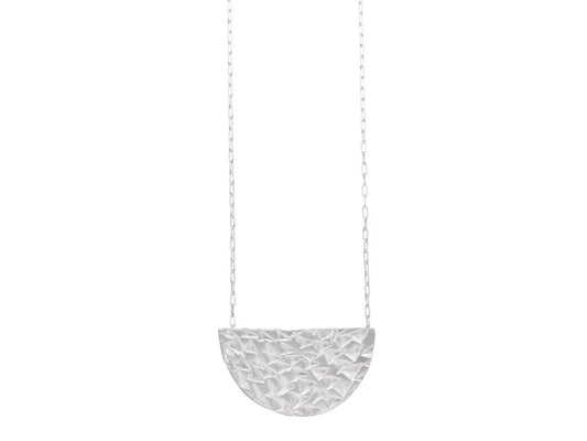Shabana Jacobson Half Round Textured Necklace - Silver