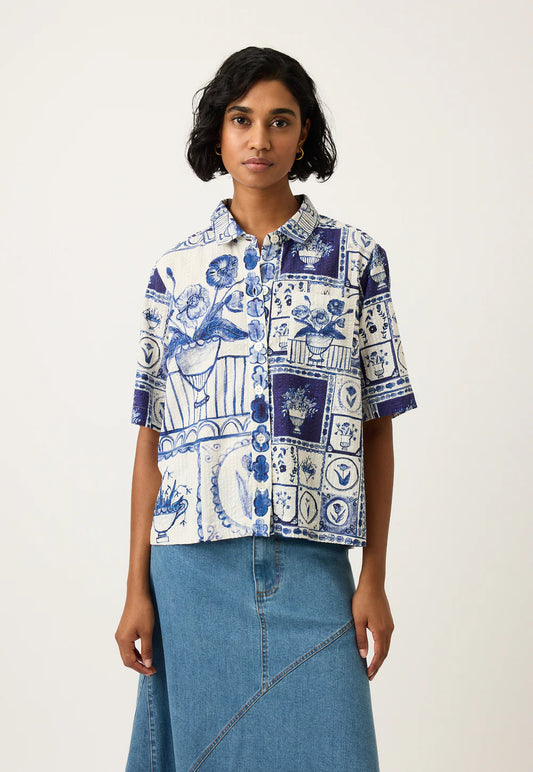 Nancybird Summer Shirt - Lyon Tiles