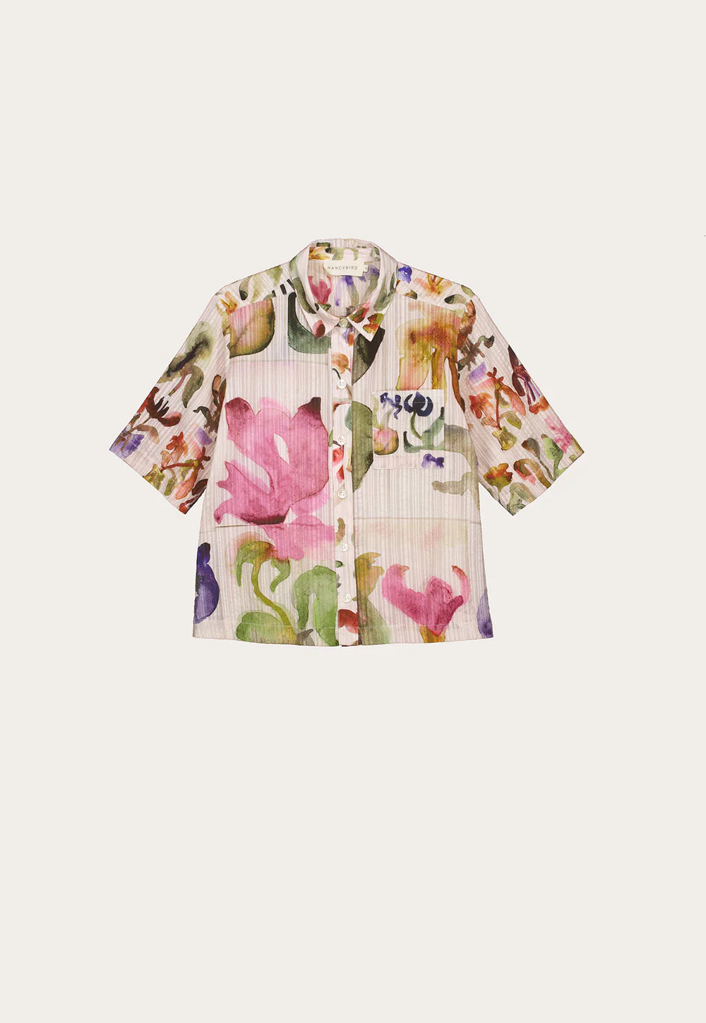 Nancybird Summer Shirt - Collage Watercolour