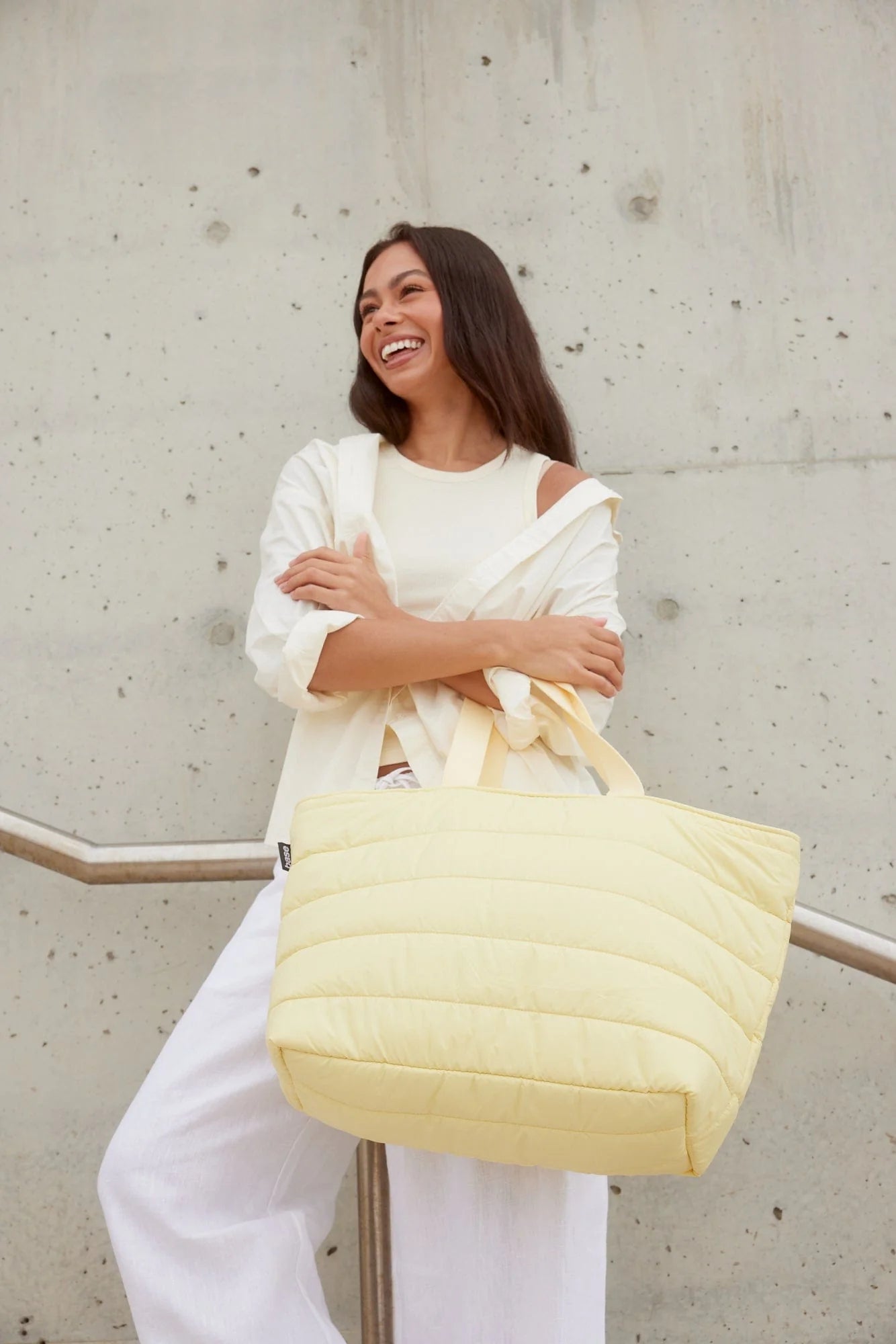 'Take It Base' Puffer Tote - Butter