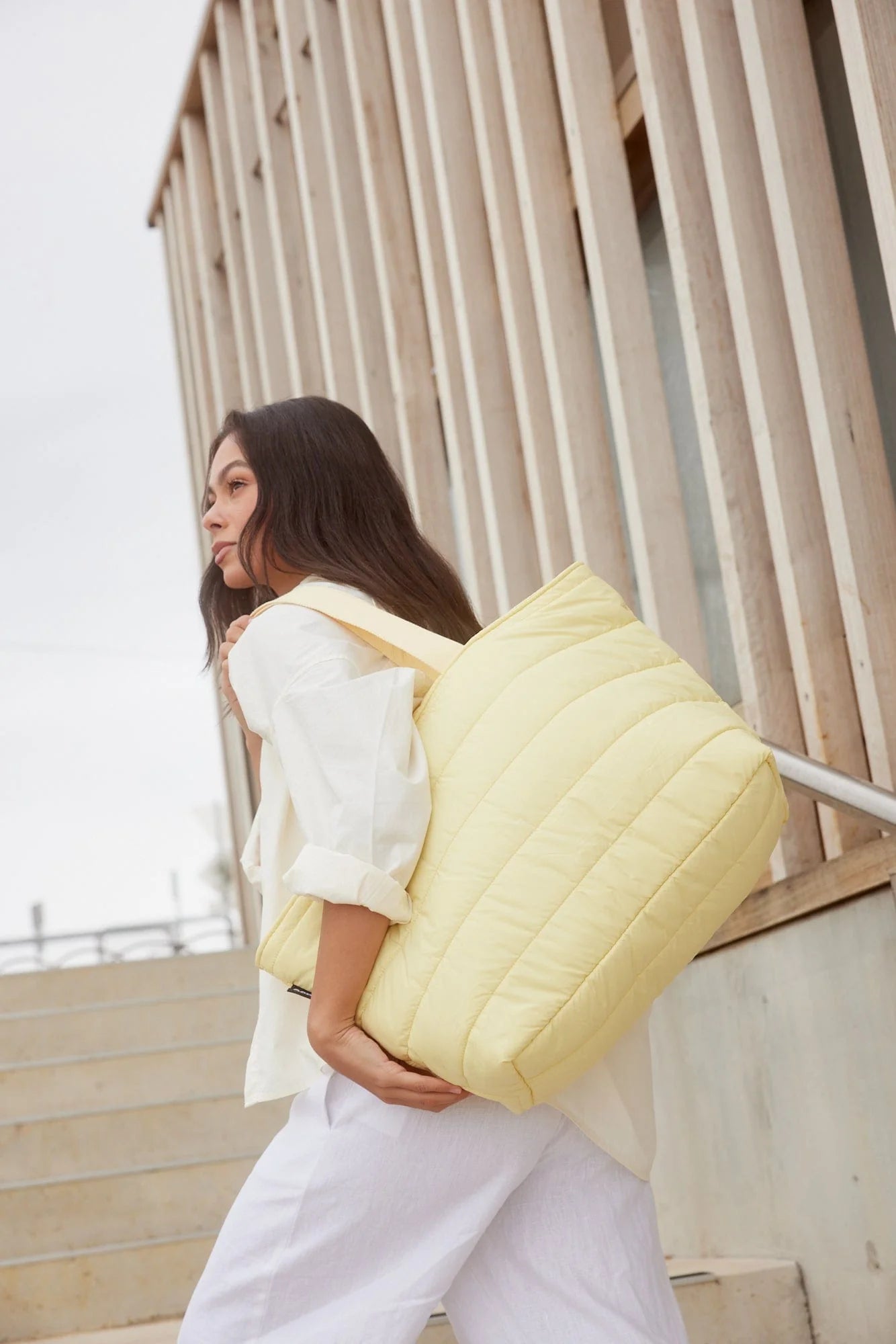 'Take It Base' Puffer Tote - Butter