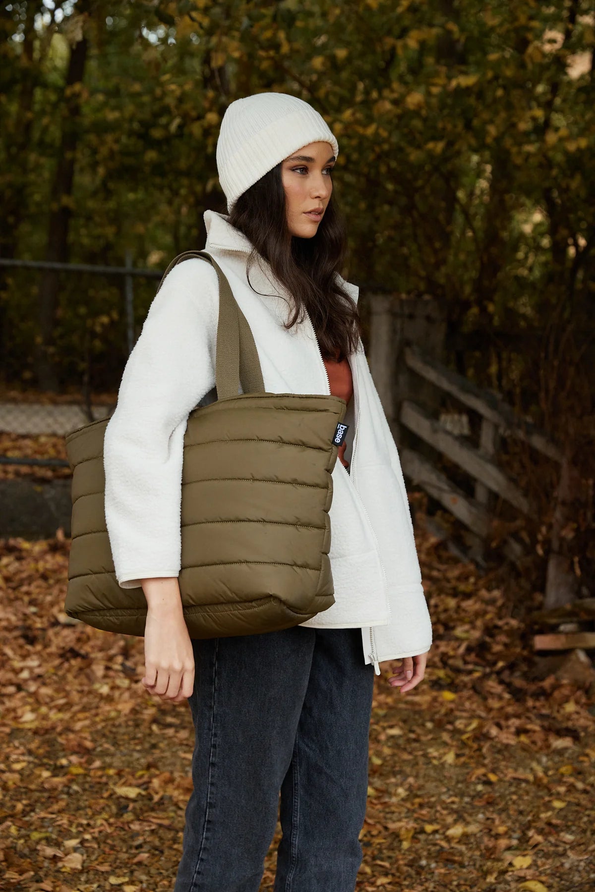 'Take It Base' Puffer Tote - Khaki