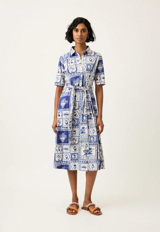 Nancybird Vera Short Sleve Dress - Lyon Tile