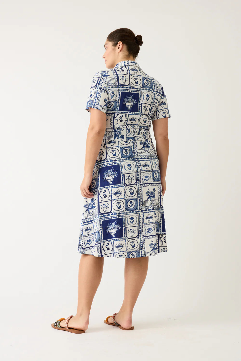 Nancybird Vera Short Sleve Dress - Lyon Tile