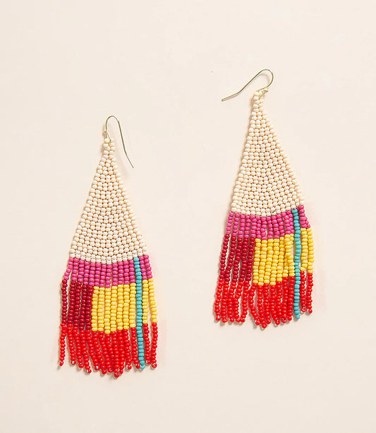 Fair Trade Wanderer Beaded Pyramid Earrings