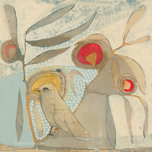 Dana Kinter "Western Thornbill and Eucalyptus" Mini Print
