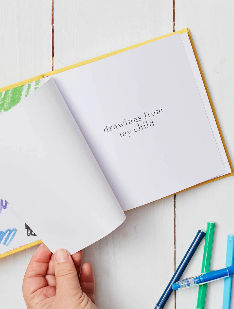 Write To Me -  Drawings from my child journal in sunshine yellow